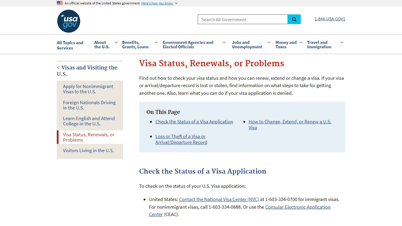 Visa Status, Renewals, or Problems | USAGov