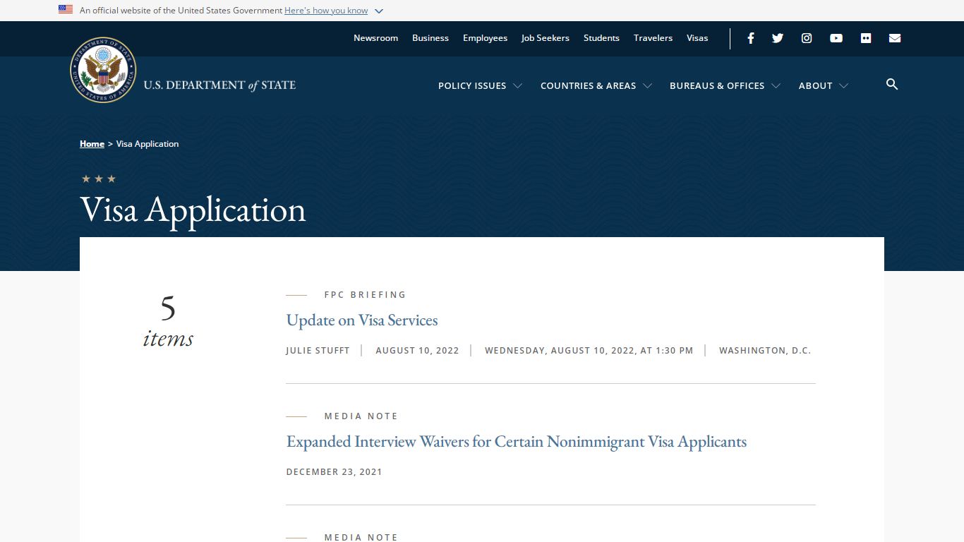 Visa Application - United States Department of State